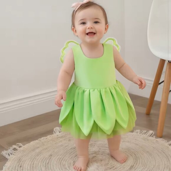 Tinker Bell Fairy Dress Girls Halloween Costume - Picture 1 of 5